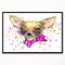 Designart - Puppy Dog in Watercolor - Animal Painting Canvas Art in Black Frame